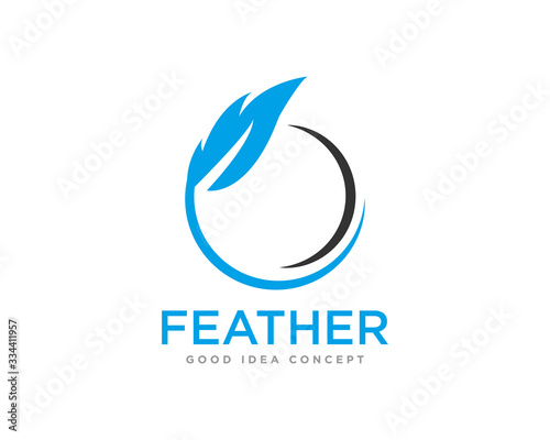 Feather Logo Icon Design Vector