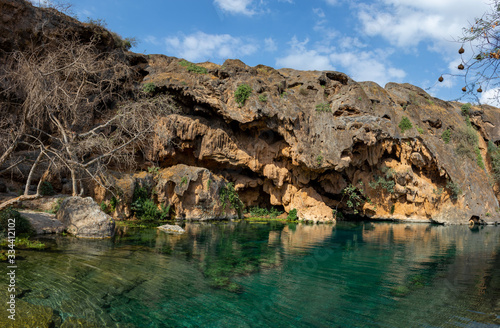 Beautiful water of Ayn Athum near Salalah in Oman photo