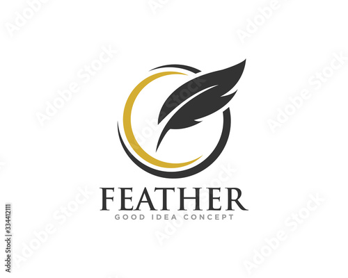 Feather Logo Icon Design Vector