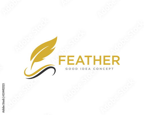 Fototapeta Naklejka Na Ścianę i Meble -  Feather Logo Icon Design Vector