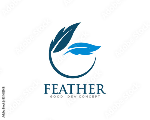 Feather Logo Icon Design Vector