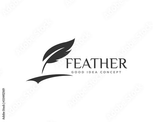 Feather Logo Icon Design Vector