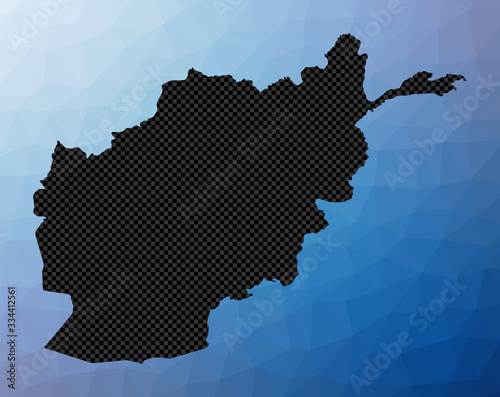 Afghanistan geometric map. Stencil shape of Afghanistan in low poly style. Awesome country vector illustration.