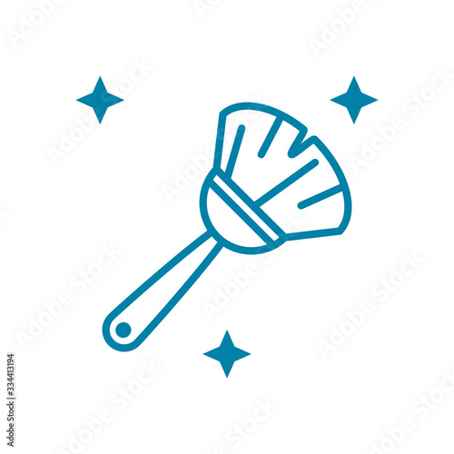 hand broom icon, line style