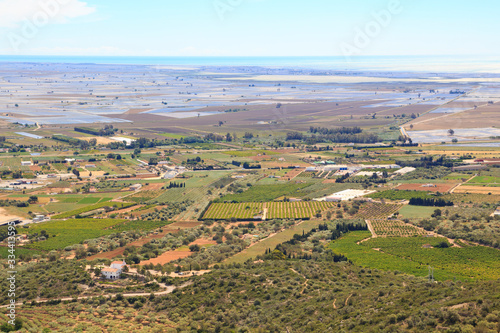 Ebro delta  with flooded rice fields