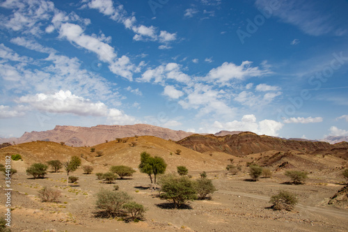 View of mountains around Wadi al Batha at Wadi Bani Khalid near Bidiyya in Oman photo