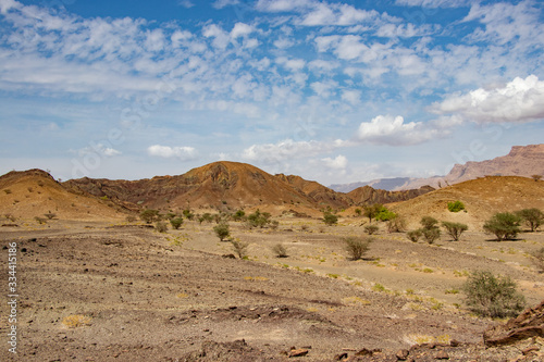 View of mountains around Wadi al Batha at Wadi Bani Khalid near Bidiyya in Oman