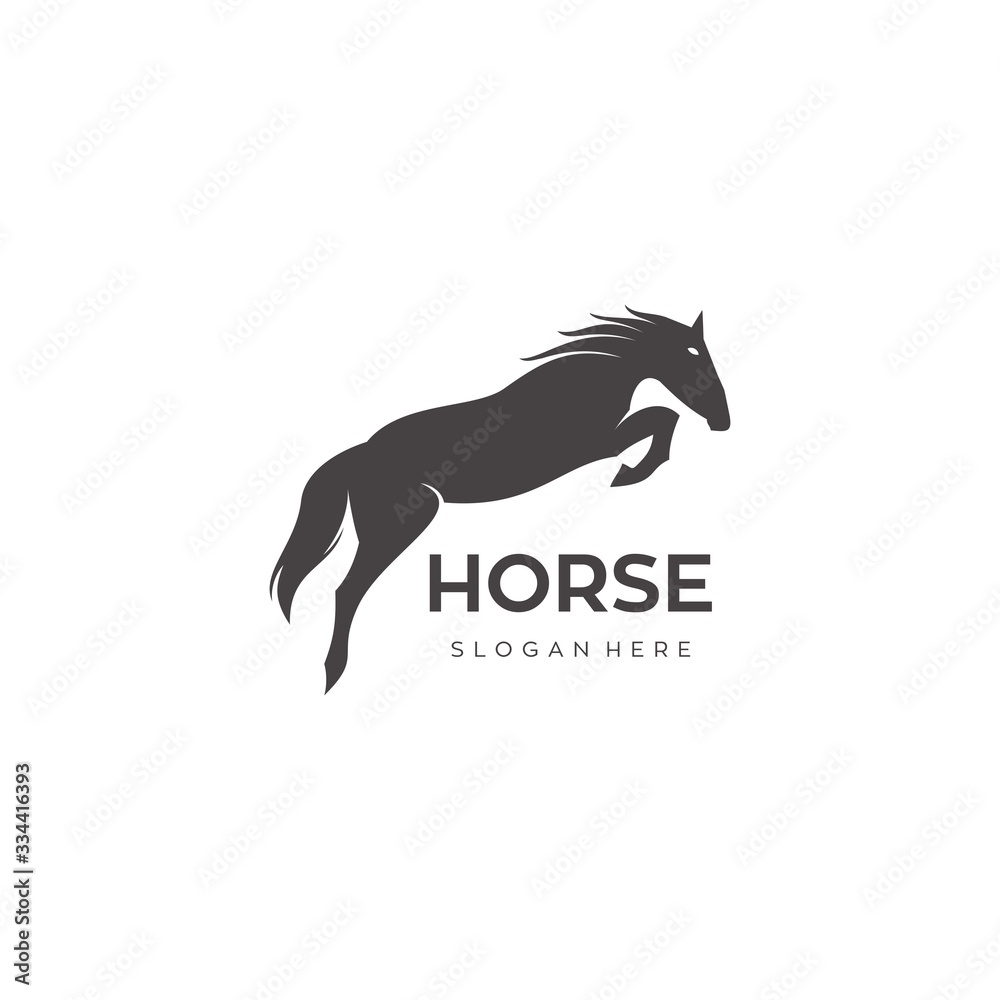 Naklejka Horse logo template symbol for business. Horse racing logo