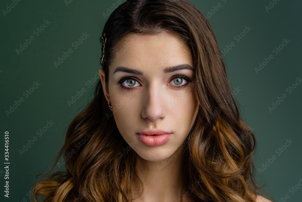 Beautiful girl bride in front of the camera, sensual look. Beautiful make-up, professional light. Beautiful girl bride in front of the camera, sensual look. Beautiful make-up, professional light.