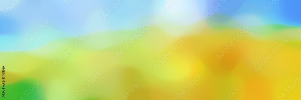 soft blurred iridescent horizontal banner background bokeh graphic with dark khaki, light blue and golden rod colors space for text or image