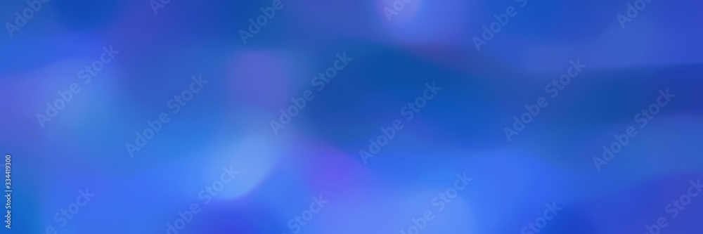 unfocused bokeh horizontal banner background bokeh graphic with strong blue, royal blue and corn flower blue colors space for text or image