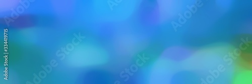 blurred horizontal header background graphic with steel blue, medium sea green and corn flower blue colors and space for text
