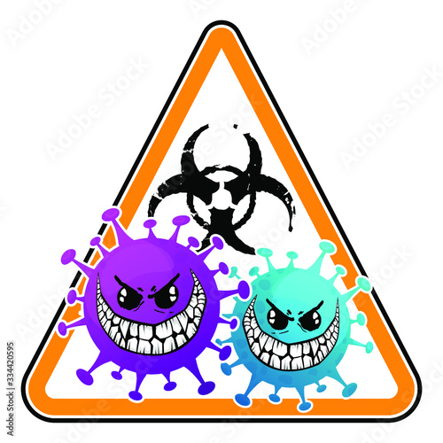 Coronavirus Bacteria Cell Icon, 2019-nCoV Novel Coronavirus Bacteria. No Infection and Stop Coronavirus Concepts. 