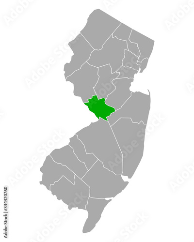 Karte von Mercer in New Jersey