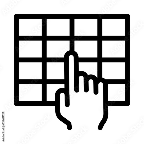 touch panel control icon vector. touch panel control sign. isolated contour symbol illustration