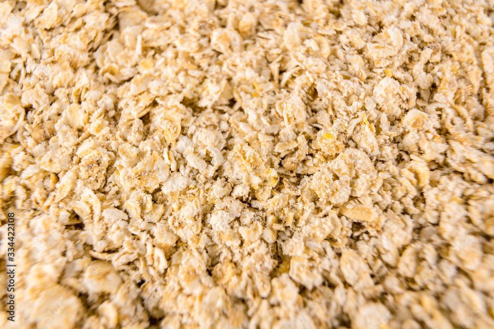 Oatmeal texture for a good breakfast, macro photography Oatmeal texture for a good breakfast, macro photography