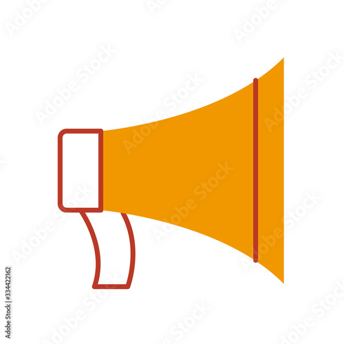megaphone icon, half line half color style