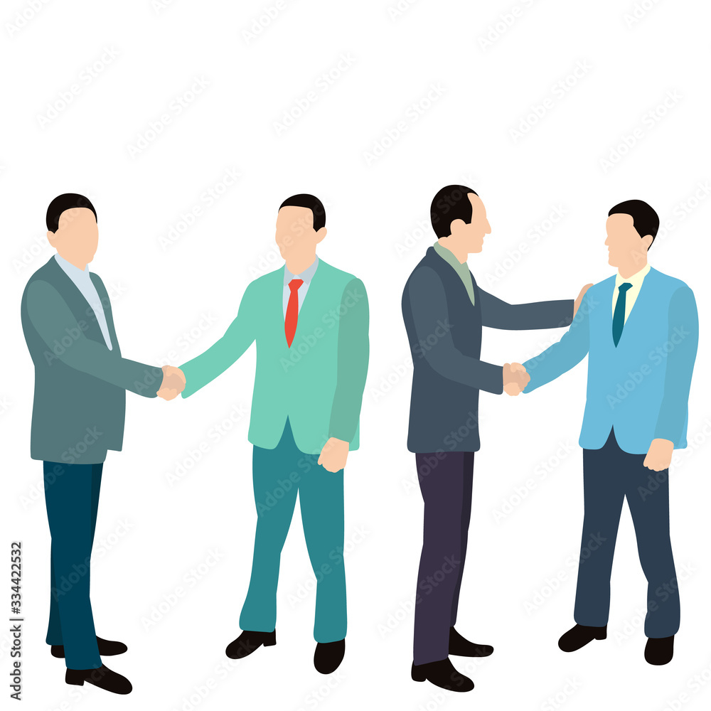 vector, isolated, flat style people men businessmen shaking hands vector, isolated, flat style people men businessmen shaking hands