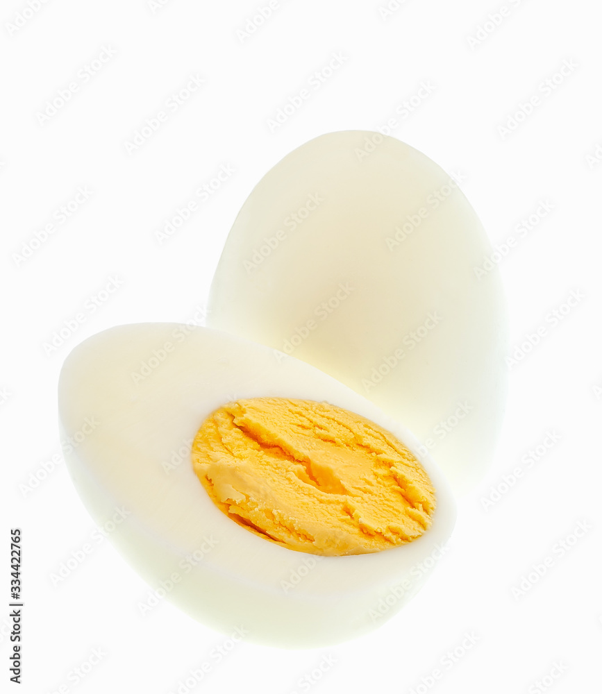 boiled chicken egg isolated on white background. boiled chicken egg isolated on white background.