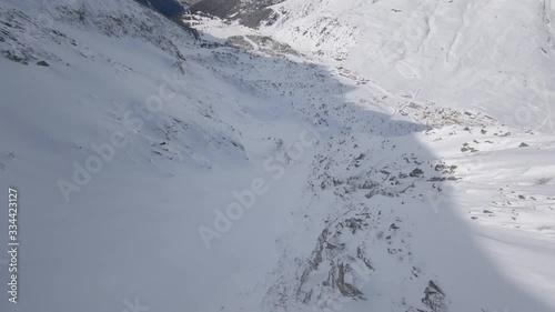 Alps glacier, Drone FPV, Color flat photo