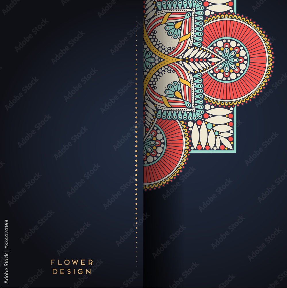 Obraz premium Card or invitation with mandala pattern