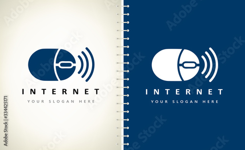 wireless computer mouse logo vector.