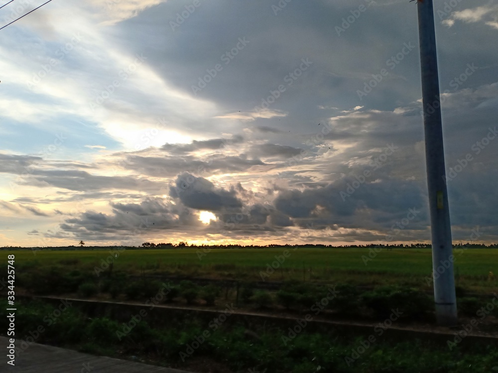 landscape with road and clouds landscape with road and clouds