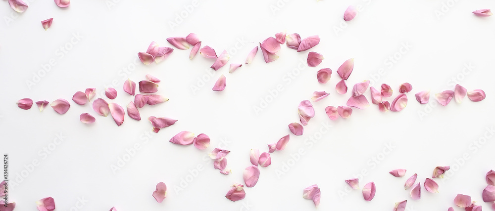 heart rose petals / pink roses, heart-shaped frame petals, love concept heart rose petals / pink roses, heart-shaped frame petals, love concept