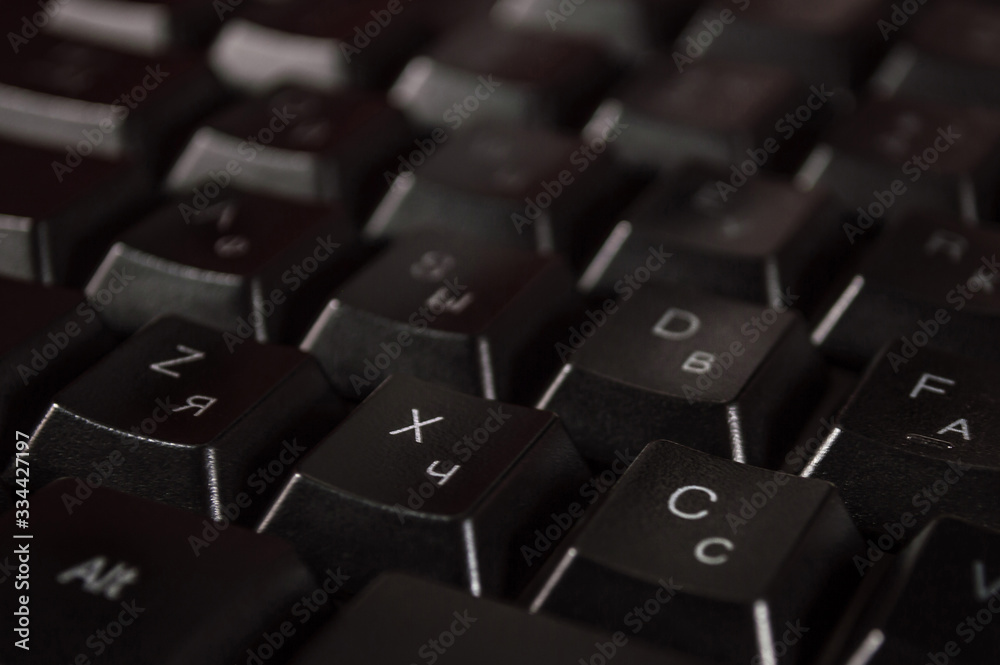 Abstract background of black computer keyboard.