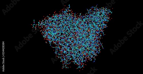Acid alpha-glucosidase molecular structure isolated on black