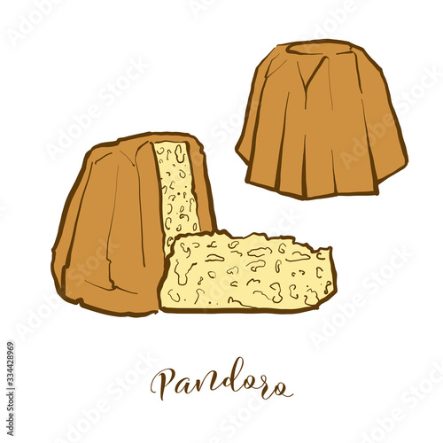 Colored drawing of Pandoro bread