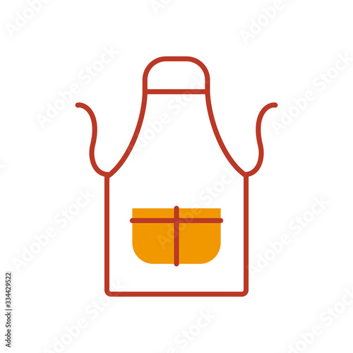 safety apron icon, half line half color style