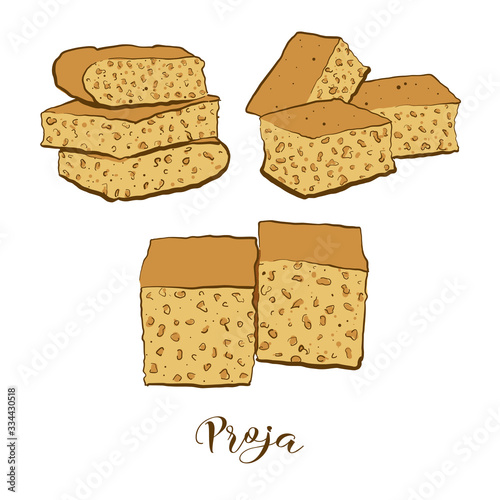 Colored drawing of Proja bread