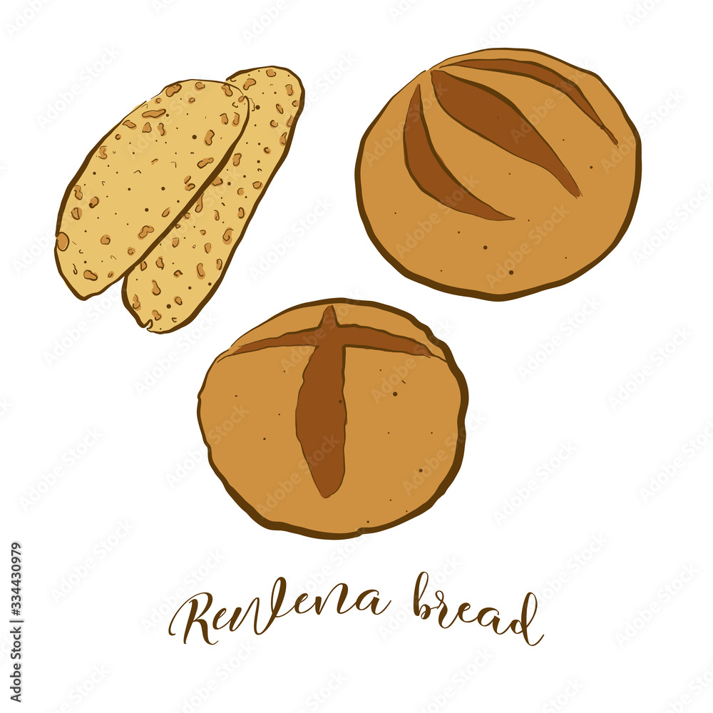 Colored drawing of Rewena bread bread Colored drawing of Rewena bread bread