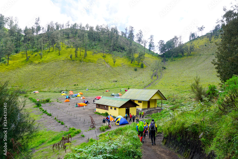 Ranu Kumbolo Camp Site Stock Photo Adobe Stock