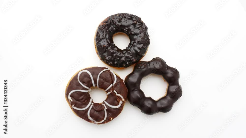 Chocolate donuts on a white background Chocolate donuts on a white background