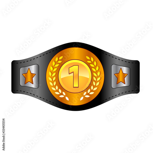 Champion belt box award sport icon flat web sign symbol logo label
