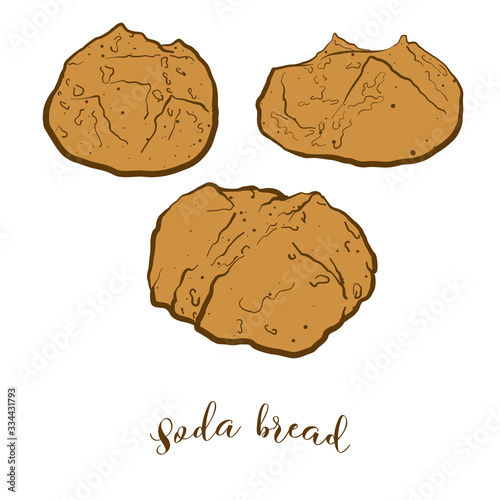 Colored drawing of Soda bread bread