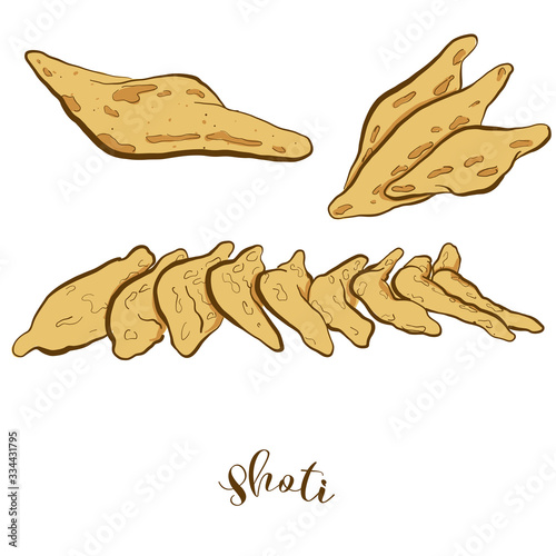 Colored drawing of Shoti bread