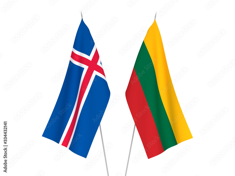Lithuania and Iceland flags
