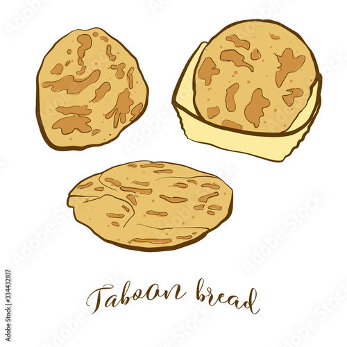 Colored drawing of Taboon bread bread