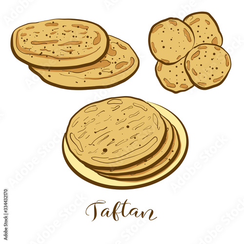 Colored drawing of Taftan bread