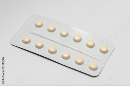 Tablet Blister Packaging for drugs: painkillers, antibiotics, vitamins and aspirin tablets