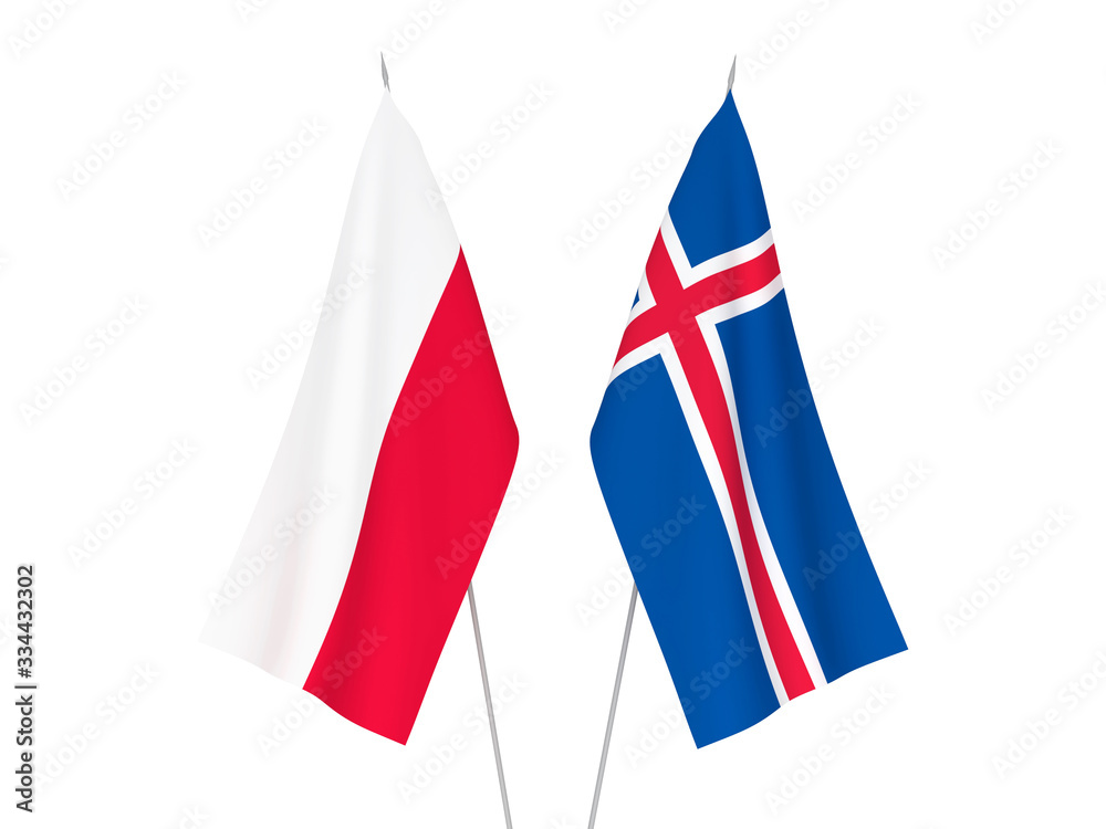Iceland and Poland flags