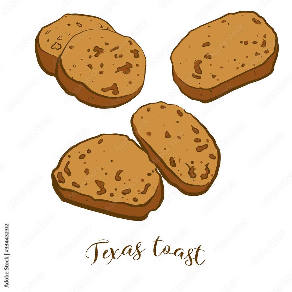 Colored drawing of Texas toast bread Colored drawing of Texas toast bread