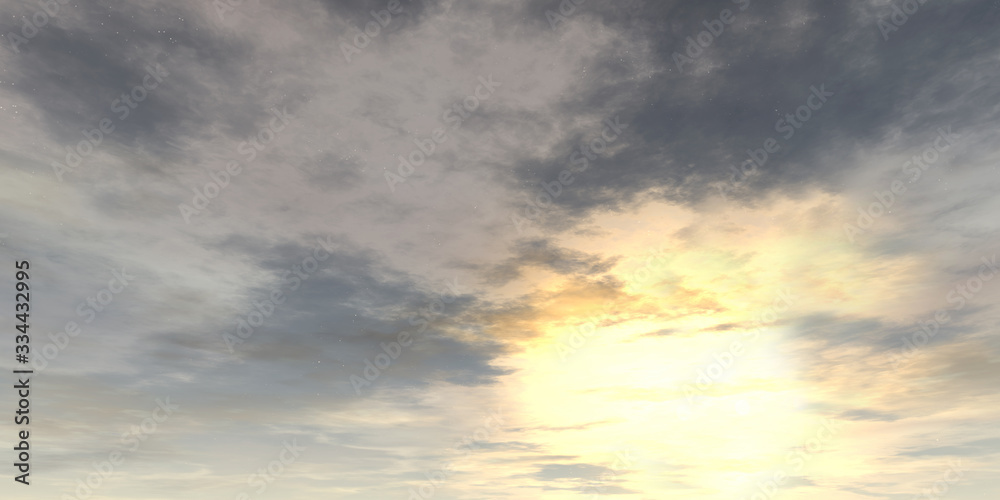 The sky and the sun. 3D rendering