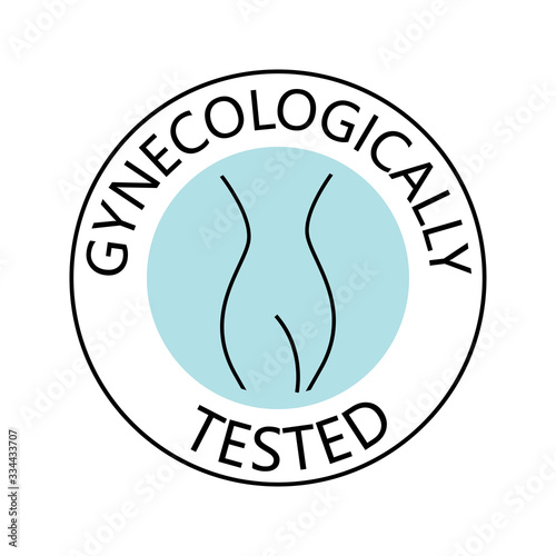 Gynecologically tested icon. Symbol for intimate gel, wapes and other gynecologically tested products