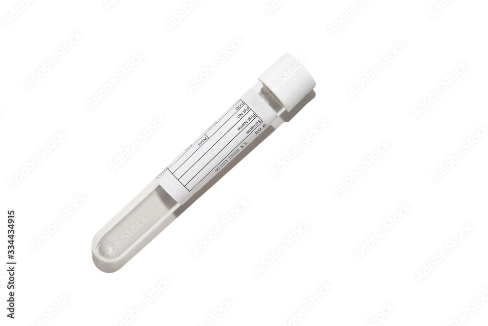 One sample vial isolated on white background One sample vial isolated on white background