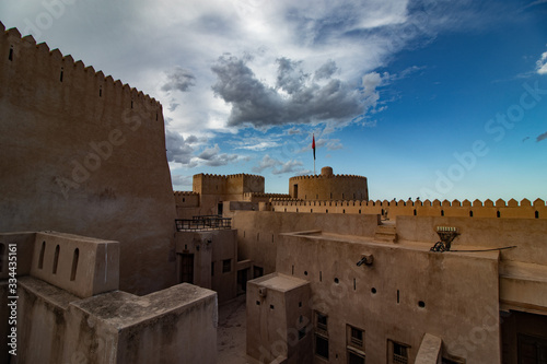 Inside al Rustaq fort close to Al Hajir mountains between Nizwa and Mascat in Oman photo