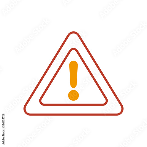 warning sign icon, half line half color style